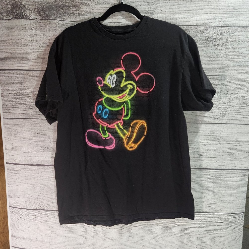 Disney Neon Mickey T-Shirt Large